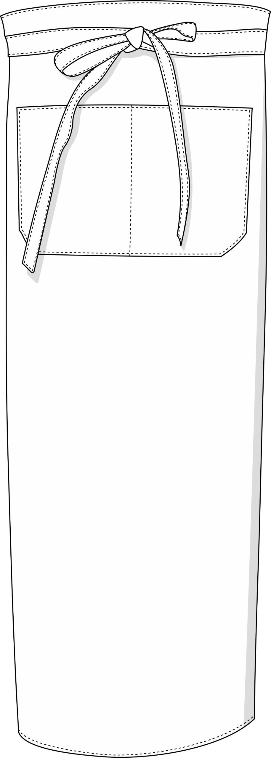 FS100100..Z_Link-Kitchen-Wear_French-Pocket-Apron_Outline