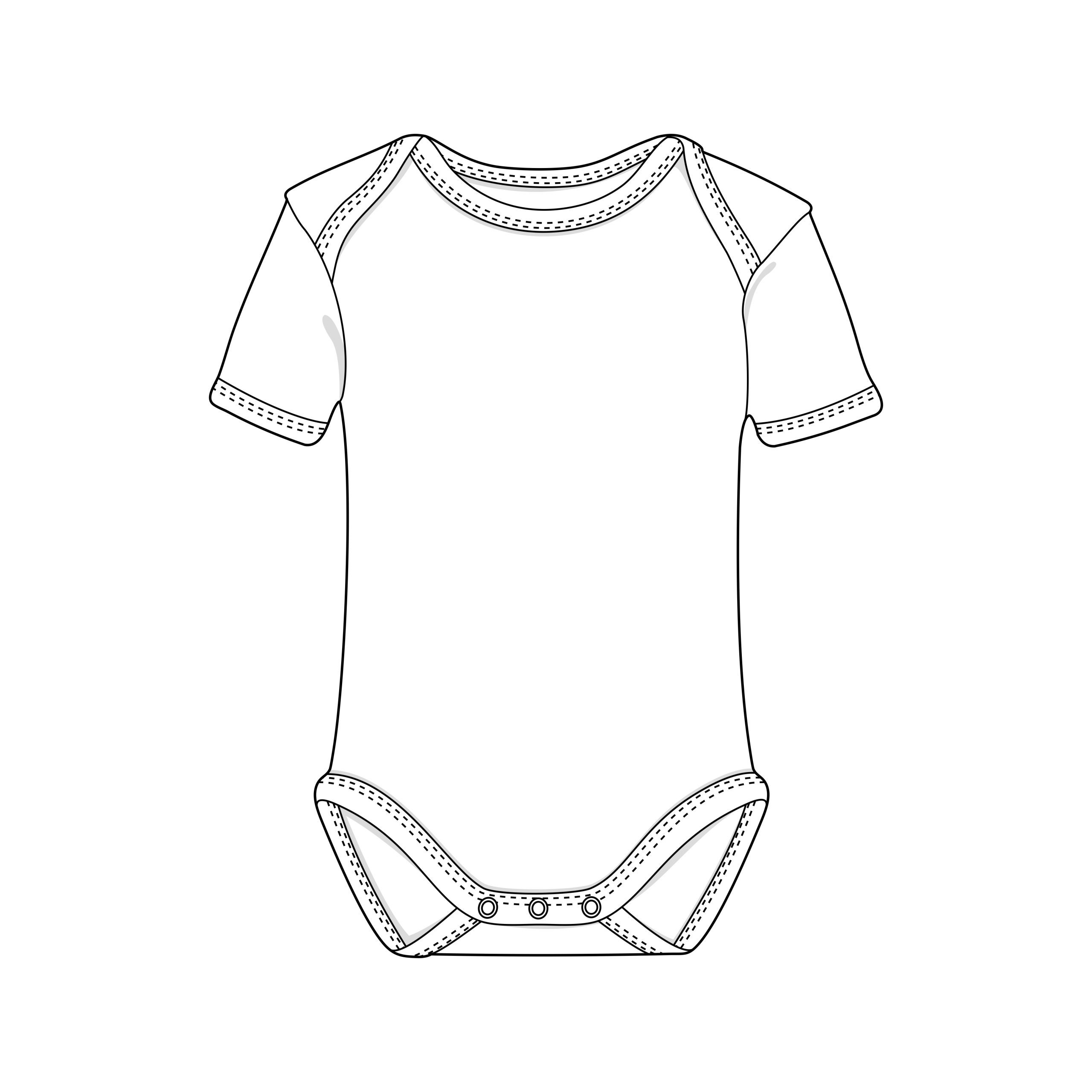ROM100_Link-Kids-Wear_Bodysuit-Short-Sleeve_Outline