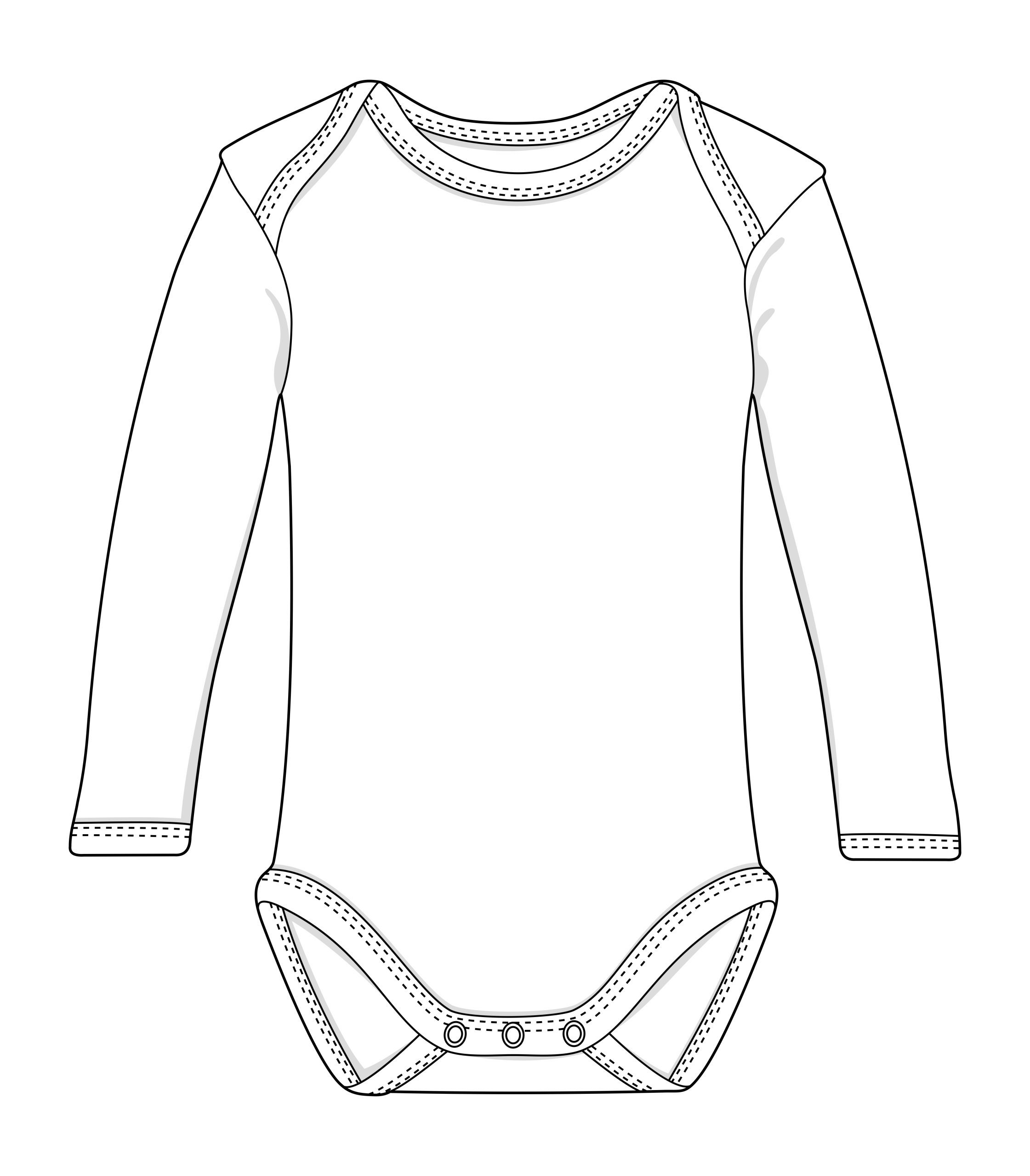 ROM200_Link-Kids-Wear_Bodysuit-Long-Sleeve_Outline