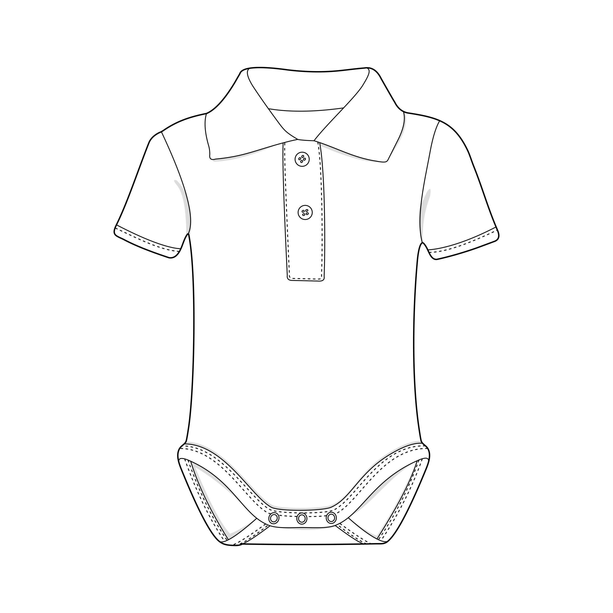 ROM30_Link-Kids-Wear_Bodysuit-Polo-Collar_Outline