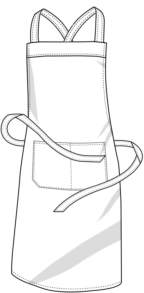 HSKB9090JNS_Link-Kitchen-Wear_Barbecue-Apron-Denim_Outline